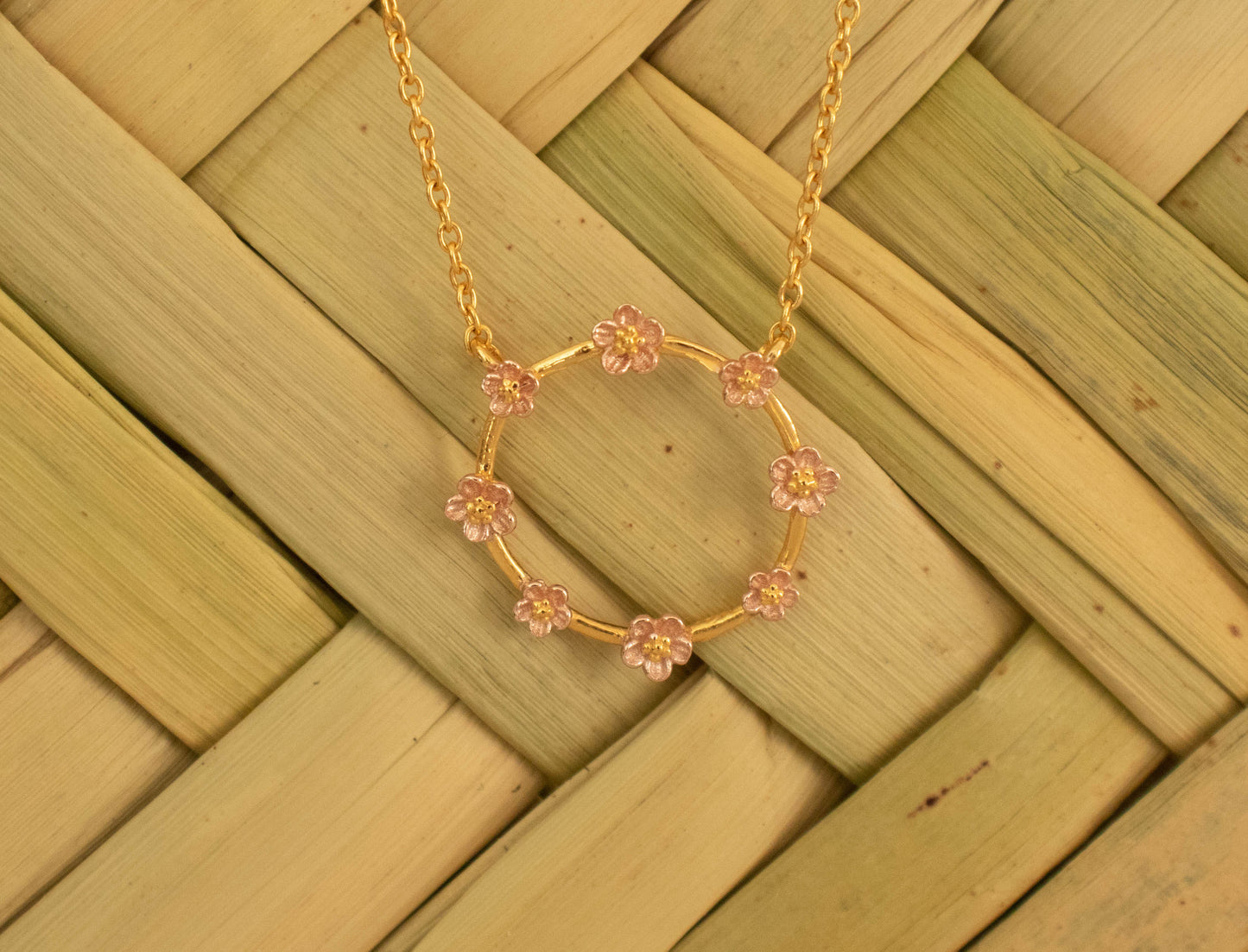 18k gold vermeil flower necklace
